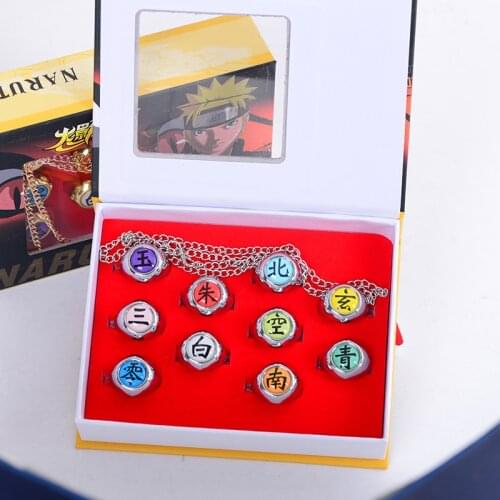 1pcs Cosplay Costume Rings Naruto Shippuden Anime Rings Action Figure Akatsuki Itachi Pain Collectible Toys gifts Figma Dolls