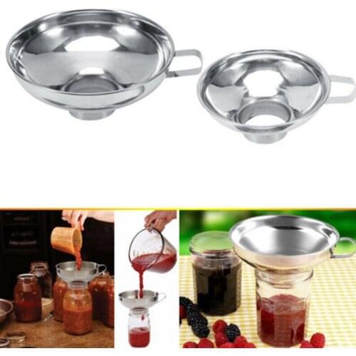 1Pc Stainless Steel Wide Mouth Canning Funnel Rice Cereals Hopper Big Food Jar Funnels Kitchen Gadget