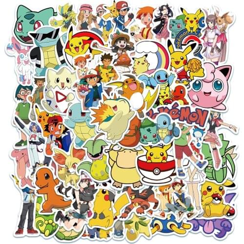 10/50/100 Pcs/Set Cartoon Anime Pokemon Stickers Kawaii Pikachu Stiker Skateboard Laptop Bicycle Guitar Kids Waterproof Toys