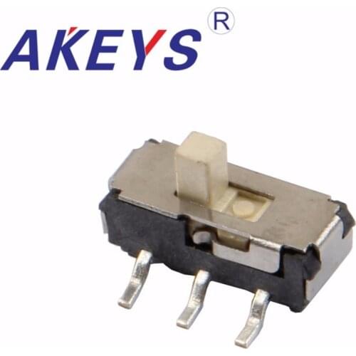 10PCS MST-22D18 MINI slide switch 2P2T SMT SMD 6 pin 2 position mini toggle switches micro slide switches handle white
