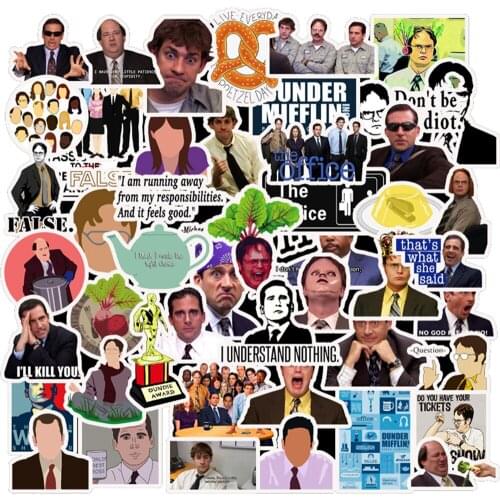 50PCS Movie Office Friend Stickers Waterproof PVC Scrapbooking Skateboard Laptop Motorcycle Luggage Decal Sticker Kids Girl Toys