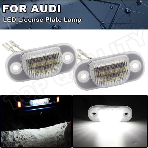 2PCS Car LED License Number Plate Light Lamp For Audi 80 B4 1992-1996 Cabrio (8G,89) 1992- 2000 100 C4 1991-1994 A6 C4 1994-1997