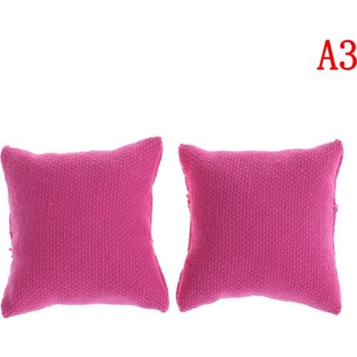 2Pcs/lot Newest Pillow Cushions For Sofa Couch Bed 1/12 Dollhouse Miniature Furniture Toys Without Sofa Chair