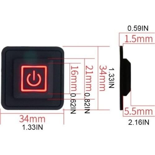 3.7-12V Waterproof Button Switch Heated Vest Pants Temperature Controller Switch B2QB