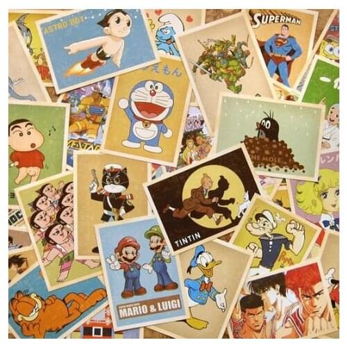 32 pcs/set Comic Greeting Cards Collector Retro Nostalgia Postcards Cartoon card 10x14cm Carte Postale Office School Supplies