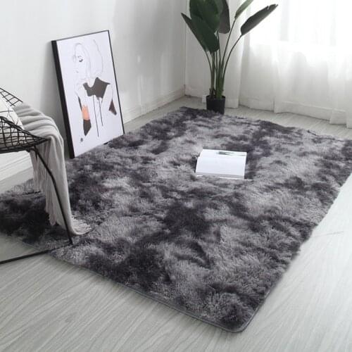 40*60cm Fluffy Rugs Anti-Skid Shaggy Area Rug Dining Room Home Bedroom Carpet Floor Mat