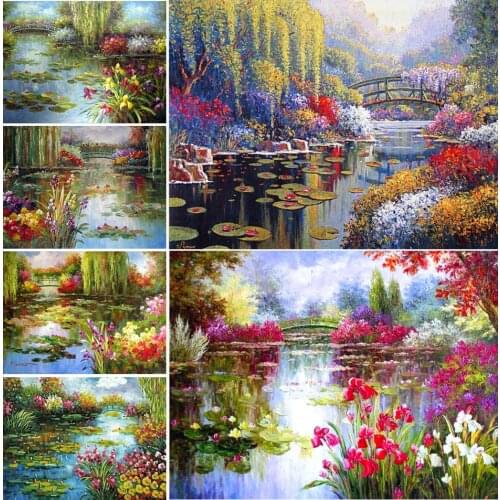 5D DIY Diamond Painting Full Square Landscape Cross stitch Diamond Mosaic Flowers Picture Of Rhinestone Decor Diamond Embroidery