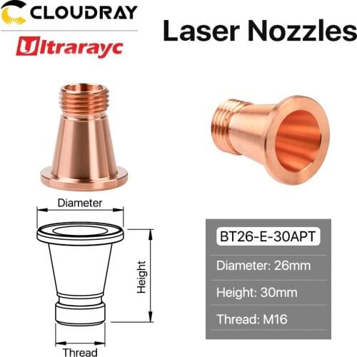 Ultrarayc Bystronic Laser Nozzle Adapter D26 D28 Thread M16 PIN 10032930 2-08701 for Fiber Laser Head Accessories Nozzle Base