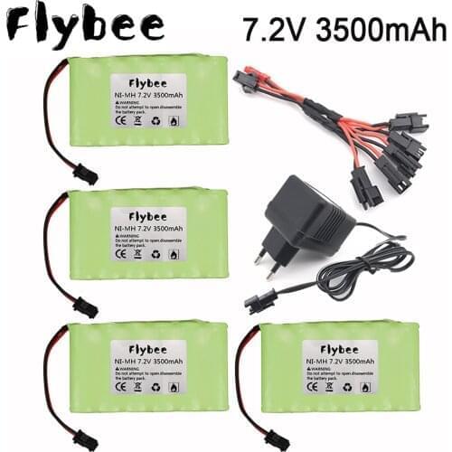 7.2v 3500mAh Battery with 7.2v Charger For RC Cars Robots truck Tanks Gun Boats 7.2v NiMH AA 3000mah Rechargeable Battery Pack