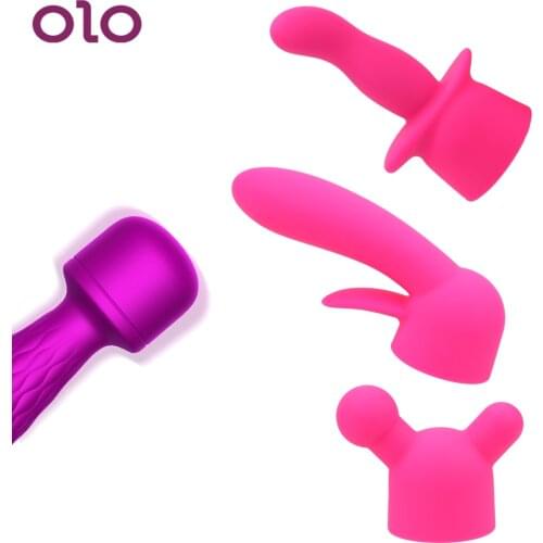 OLO Masturbation Simulated Tongue Case AV Rod Head Cover Extension for Wand Vibrator Clitoris Stimulator Sex Toys for Woman