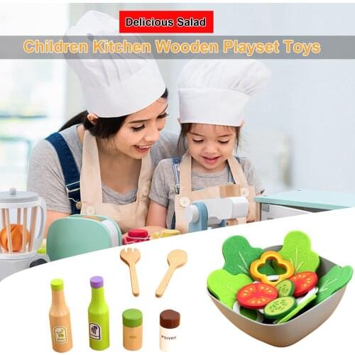Wooden Toys Food Cooking Simulation Tableware Children Playset Toys Kitchen Pretend Simulation Utensils Delicious Vegetables