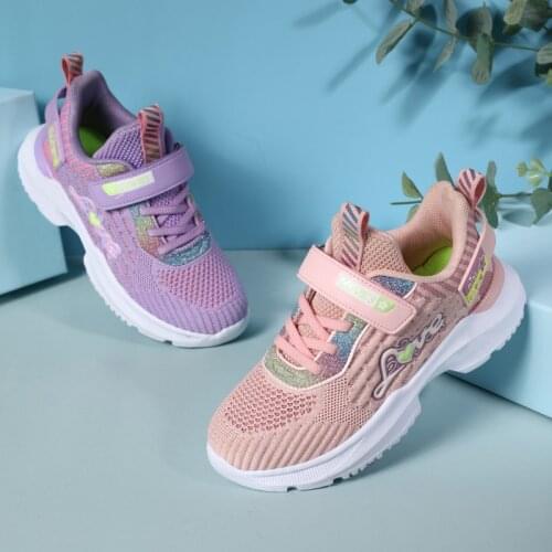 Childrens New Fashion Double Net Shoes Breathable Mesh Childrens Sports Shoes Light-weight Big Kids Little Girls Sneakers