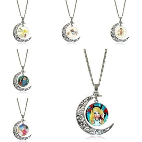 EJ Glaze For Women Christmas Gift Child and Rabbit Glass Cabochon Pendant Necklace Fashion Necklace