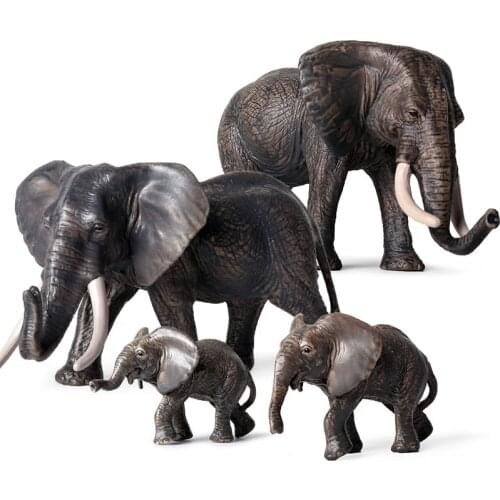 Simulated African Elephant Figure Wild Animals Model Realistic Plastic Figure Decor Kids Collection Science Educational Toys