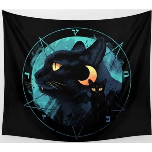 Puss The Devil Cat Tapestry Wall Decor Bedspread Bedding Towel Throw Comfort Durable Company Kitchen Micro Home Dorm Tapestries