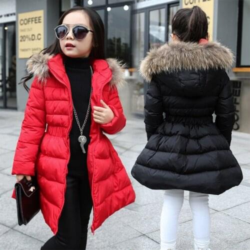 Hot Girls Mid-Long Cotton Padded Clothes Fall Winter 2019 New Kids Korean Thickened Wadded Jacket Childrens Slim Outerwear B195