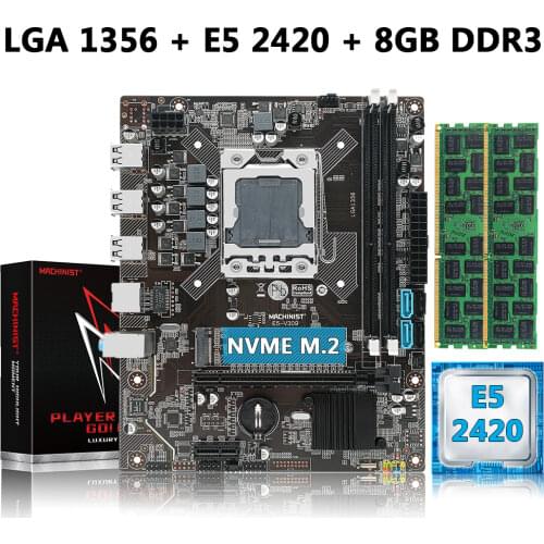 Machinist X79 Motherboard Set With LGA 1356 Intel Xeon E5 2420 Cpu 2pcs x 4GB = 8GB 1333MHz DDR3 ECC REG Memory RAM X79 E5 V304