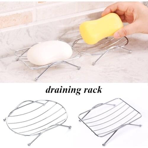 Stainless Steel Soap Dishes Home Bathroom Soap Stand Rectangle Toilet Shower Soap Holder For Kitchen Holder Bathroom Accessories