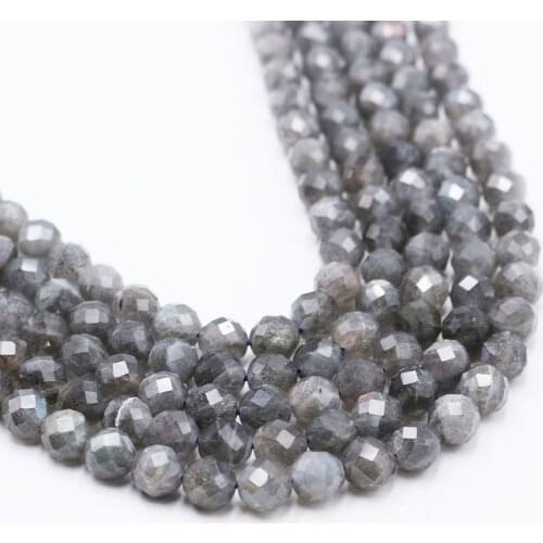 Natural Labradorite Stone Beads 6/8/10mm Round Loose Faceted Cutting Labradorite Beads For Jewelry Making DIY Strand 15