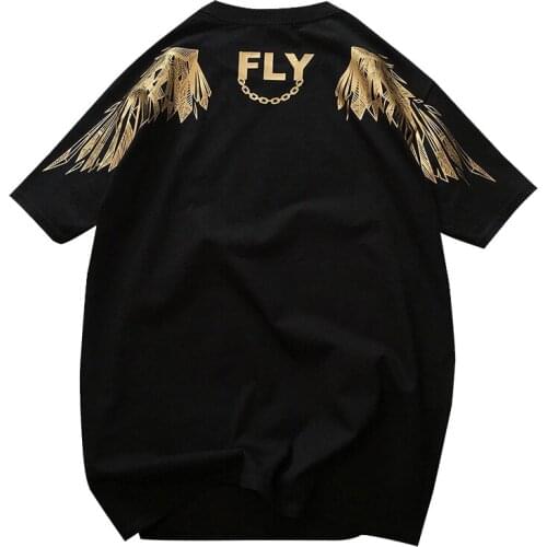 2020 New Arrival T Shirt Brand Clothing Tshirt Homme Cotton O-neck Wings Print Short Sleeve T-shirt Summer Casual Loose Large