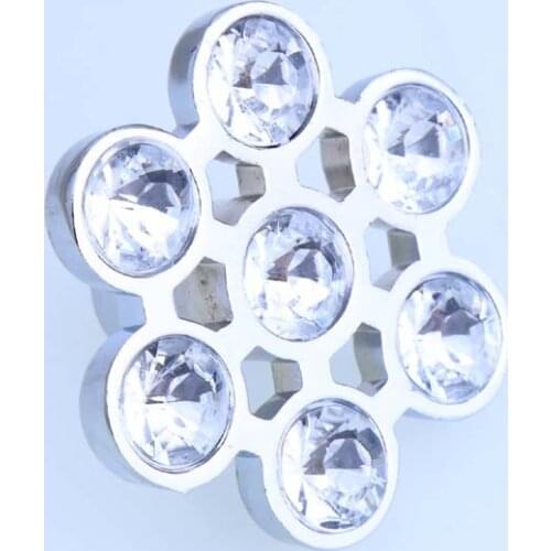 Rhinestone drawer shoe cabinet knob pull glass crystal dresser kitchen cabinet door handle modern simple furniture knobs silver