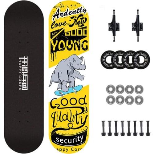 Skateboard 31" Double Kick Concave 8-Layer Maple Board High Speed Low Noise ABEC-9 Bearing Skateboard for Kids , Beginner Gifts
