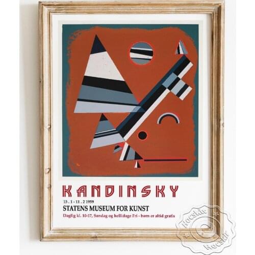 Wassily Kandinsky Exhibition Museum Poster, Gris Abstract Geometry Shape Art Prints, Planar Elements Wall Picture, Modern Decor