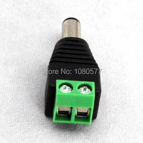 100pcs 2.1 x 5.5mm DC Male Connector Power Jack Adapter Plug for CCTV single color 2 Pin LED Strip Light