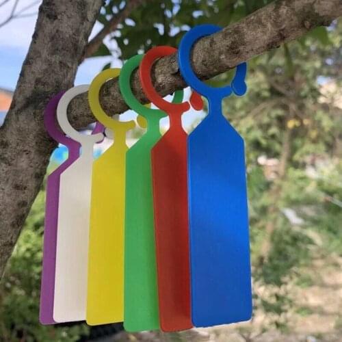 100PCS Ring Waterproof Thick Hook Tree Tags Plastic Hanging Labels Garden Plant Pot Markers Reusable Decoration Tool