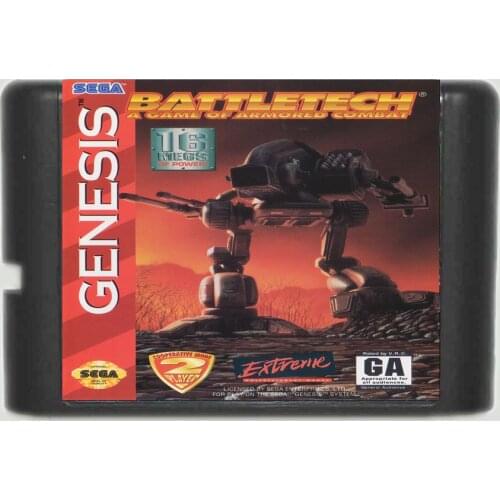 Battletech 16 bit Game Card For Sega MegaDrive & Genesis System