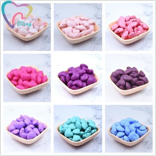Teeny Teeth 9 PCS Pastel Colors Mint & Candy Pink & Light Gray Silicone 35 MM Star Beads For Teething Accessories DIY Necklace