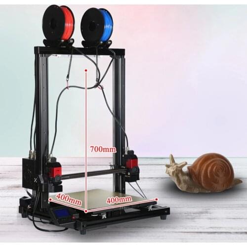 VIVEDINO T-Rex 3+ 3D Printer with 1kg Filament Independent Dual Extruder Pulley Version Huge Size of 400*400*700 Printer