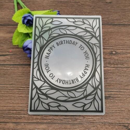 AOKEDIY Round leaves Flower print DIY Plastic Embossing Folders for DIY Scrapbooking Paper Craft/Card Making Decoration Supplies