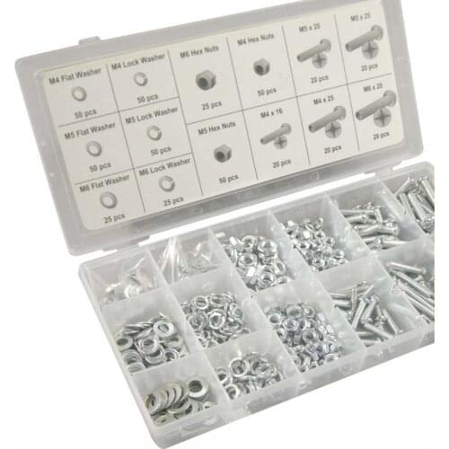 Free shipping! 475pcs Screw and Nut / The round head bolts / Flat mat/ ball pad / pan head bolt