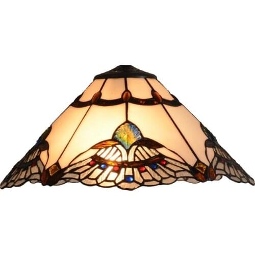 Jeweled Stained Glass Lampshade for Pendent Table Floor Lamp 16-Inch Lamp Shade