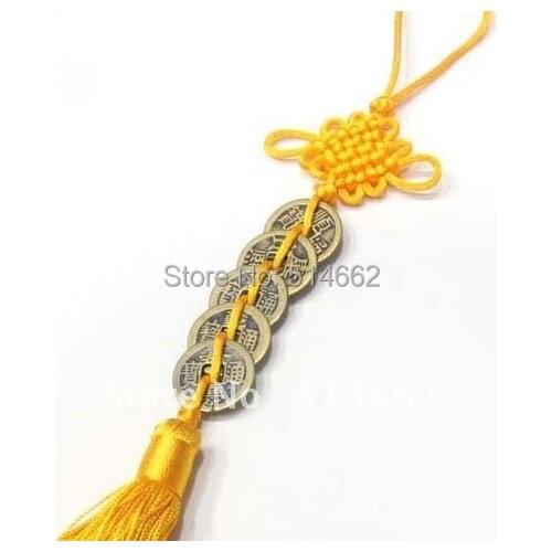 Feng Shui Brass I-Ching Coins Charm+Red Envelope-Wealth