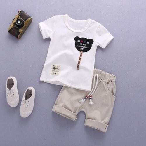 Retail Childrens Clothing T-shirt & Shorts Boys Set Summer Baby Boy 2 Pieces Sets