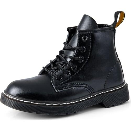 Leather Luxury Childrens Ankle Boots Unisex With Fur Warming Girls Winter Boots Slip Resistance Welt Stitching Boots For Boys