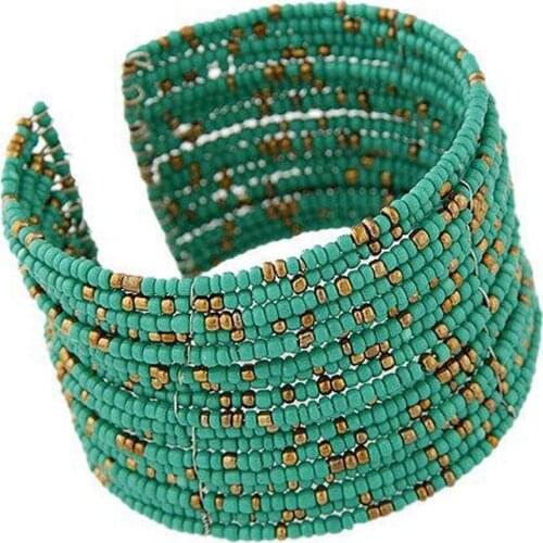 Fashion Womens Jewelry Accessories 6 Colors Bohemia Beads Cuff Bracelet for Party Wedding Unniversay