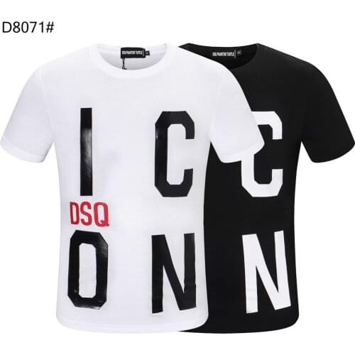 DSQ PHANTOM TURTLE Mens Short Sleeve Logo Series Graphic T-Shirt Men Fashion Print Cotton Tees Breathable Quality Tops D8071