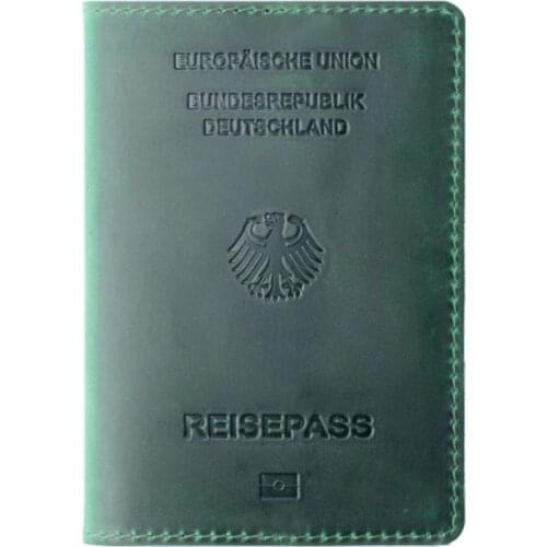 Germany Solid Genuine Leather Passport Cover Deutschland Passport Holder High Quality Crazy Horse Unisex Travel Passport Case