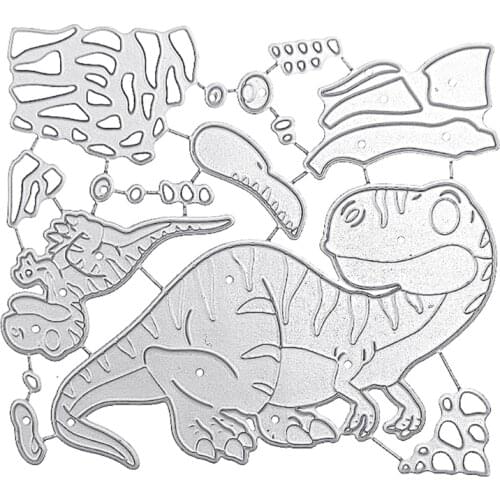 P8DE DIY Crafts Dinosaurs Mould Embossing Stencil for Scrapbook Album Paper Card