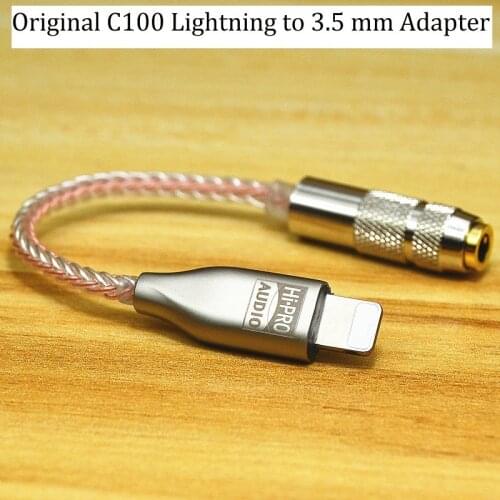 Lightning to 3.5mm Audio Adapter Mic Voice Calling,Original C100 Car Aux Cord,16bit44khz,ES9280c Pro Digital DAC for iPhone 11