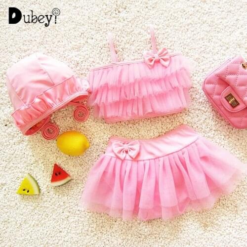 Plus Size Swimwear Girl Bathing Suit 3 Piece Girls Swimsuits Summer Big Girl Swimsuit Skirt Suspender Swim Bikinis Beach Girls