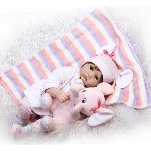 22inch Reborn Baby Doll Realistic Soft Silicone Reborn Babies Girl 55cm Girl Playmates Bebe Kids Brinquedos Boneca Gift