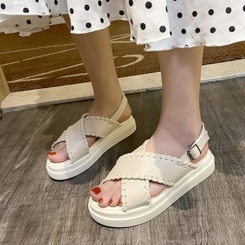 Women Platform Sandals Brand Fashionr Women Sandals Chunky Open Toe Shoes Beige Black Woman Luxury Designer Shoes Women