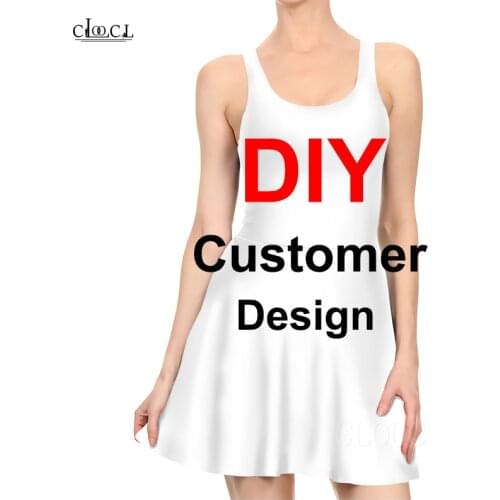 Sexy Dress Women 3D Print DIY Personalized Design Own Image/Photo/Star/Singer/Anime Pleated Dress Ladies Casual Dresses