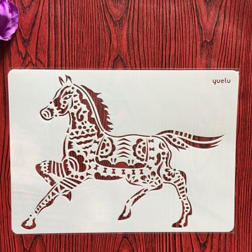 A4 29 * 21cm creative animal horse DIY stencil wall painting scrapbook coloring photo album decorative paper card template