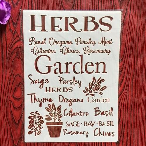 A4 29 * 21cm Gerden Herben DIY Stencils Wall Painting Scrapbook Coloring Embossing Album Decorative Paper Card Template