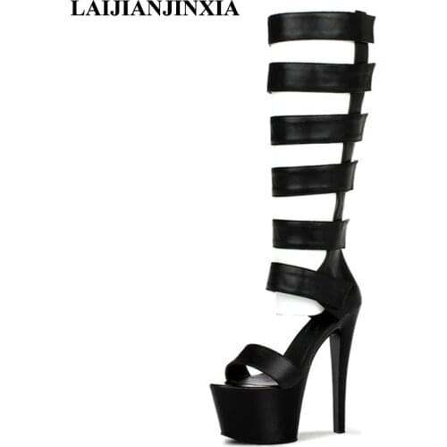 LAIJIANJINXIA Summer Sexy 17cm Super High Heels Wedding Party For Women Pole Dance Shoes Sandals Dancing Shoes Black/White/Red